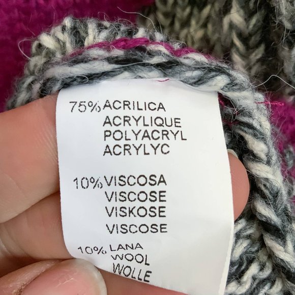 COCOGIO Ladies Grey Pink Love Heart Knit Jumper - Size M/L - Picture 4 of 5